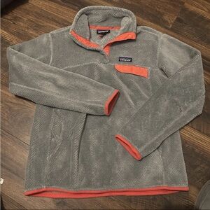 PATAGONIA Synchilla T Snap Fleece Medium Gray Pink Pullover